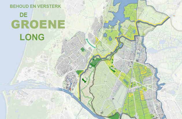 Visualisatie Groene Long kaartuitsnede / Landschap Noord-Holland